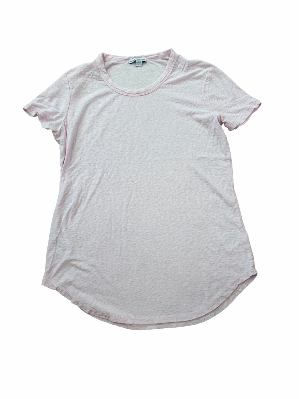 Standard James Perse Size 2 Medium Blush Pink Scoop Neck Slub Short Sleeve Tee